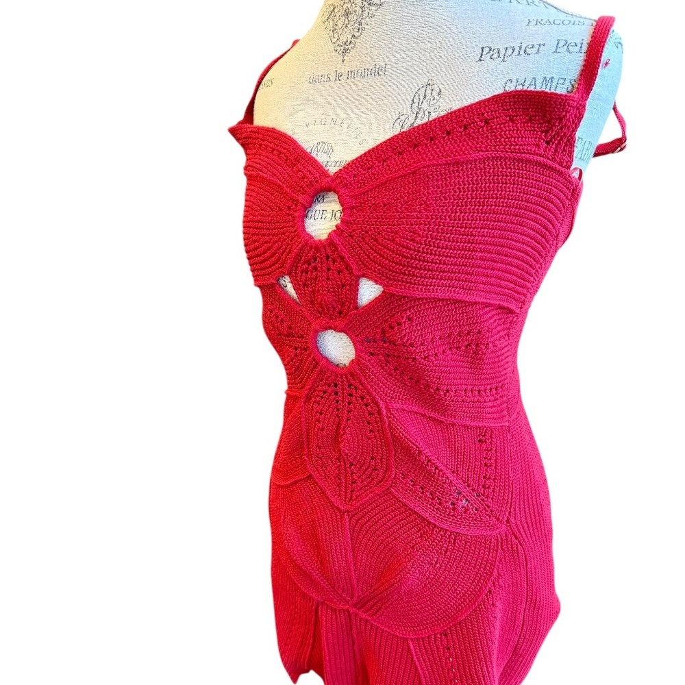 Cult Gaia Women's Marlow Knit Cotton Minidress Ghermez L NWT - Picture 8 of 11